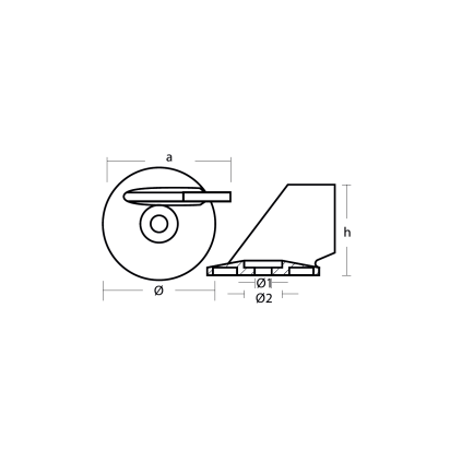 Zinc Suzuki skeg for trim tab 55-65 HP