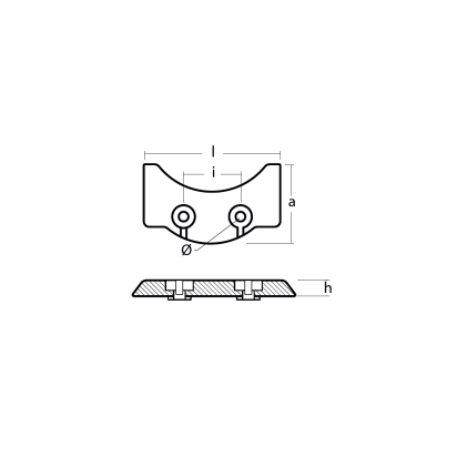 Zinc Yamaha sterndrive TD Plate