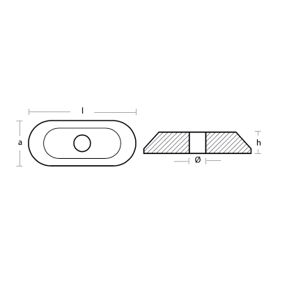 Alamarine Jet small plate anode -Piastrina fo