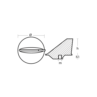 AL Mercury Skeg for trim tab 50HP