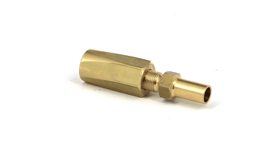 Set:slangkop.voor nylon slang recht,messing(2x)
