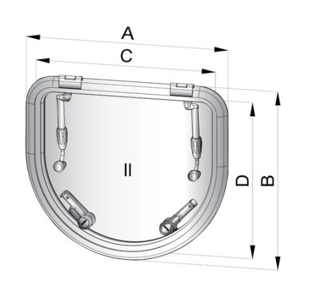 Altus vluchtluik D520 Satin new lock 518x450mm