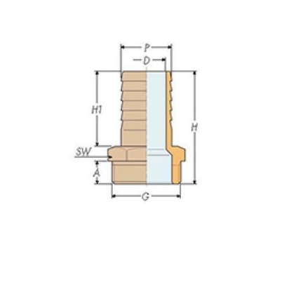 Hollex Slangtule brons 1 1/2"x40 mm