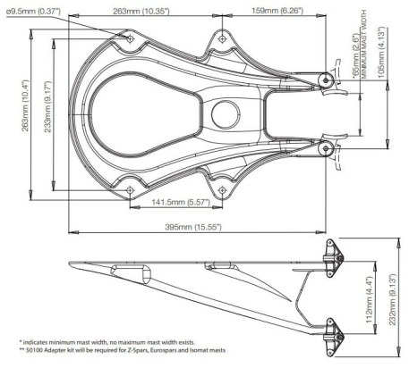 SC20 Mast Mount - large - Black