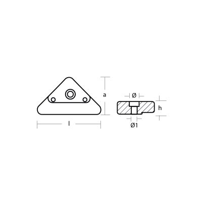 Zinc Volvo Penta triangle plate for 290DP, 290, SX, DP-X