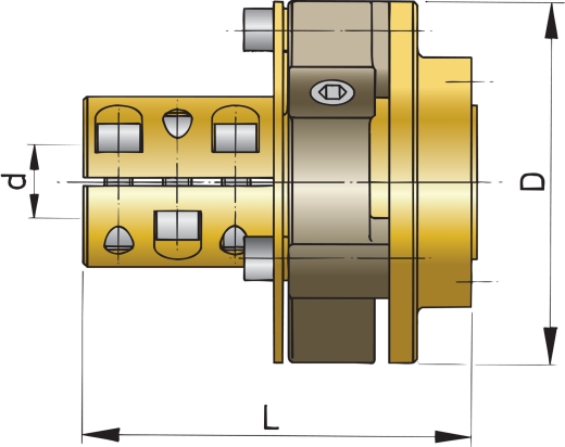 Type Bullflex 02 voor asdiameter D 25 mm