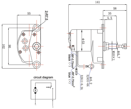 allpa Ruitenwissermotor ( ZD1132 )  1-speed  12V / 6W  90° wishoek