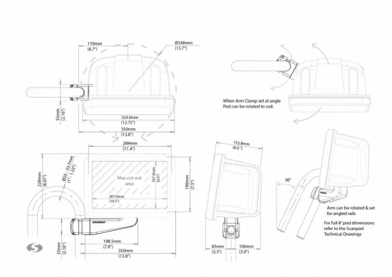ScanPod SPR-8-AM Arm Pod for displays up to 9"