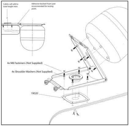 Un-Powered Hinge System - for 30cm Satcom ONLY (please check website for compatibility)