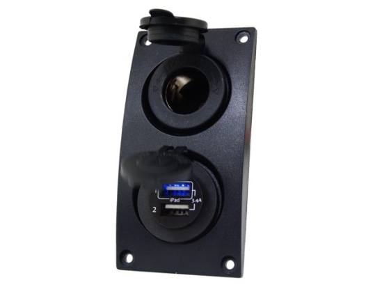 Curved add-on paneel 12V & dubbel USB stopcontact