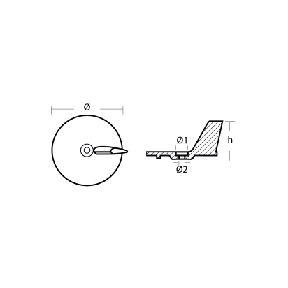 Zinc Skeg for Mariner 10-50 HP Yamaha 20-50 HP