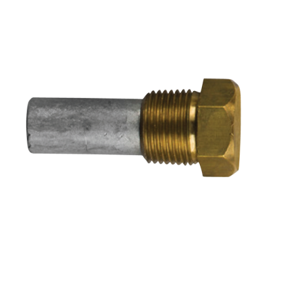 Zinc+Brass ZF Pencil anode  Ø12 L.26 complete with brass pluc th.3/8'' Gas Conico