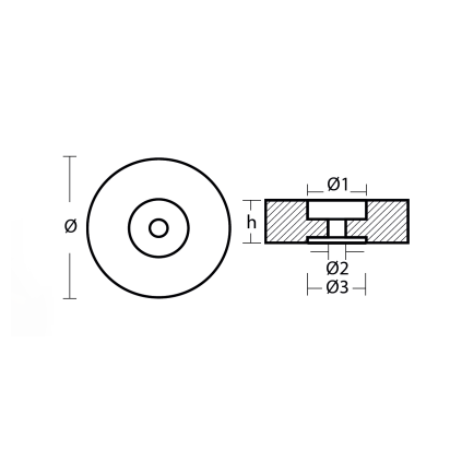 MG Disc anode for Stern 140*35mm