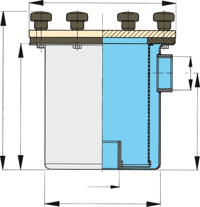 Koelwaterfilter type 525, aansluiting G1 1/2