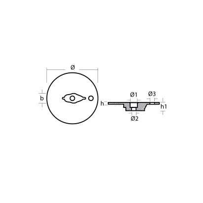 Zinc Mercury/Mercruiser flat trim tab for Verado-Bravo