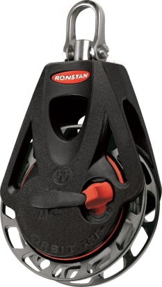 RF56100 Ronstan Orbit 55mm, 1-schijfsblok, ratel, swivel