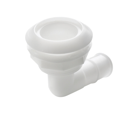 Haakse huiddoorvoer hoge flens v. slang 25mm (1")