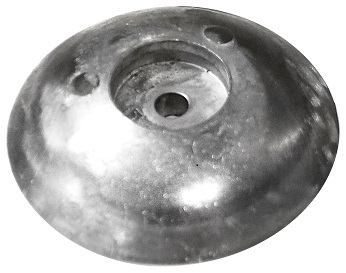 Roerblad anode model "Disc" zink, 110mm, bruto gewicht 0,70kg