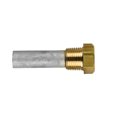 Zinc+Brass Caterpillar  pencil anode Ø 12,5 L.38 complete with brass plug th.3/8''GAS
