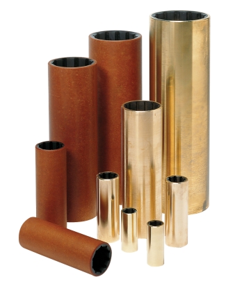 Rubberlager voor as 25mm bm=40mm l=100mm messing