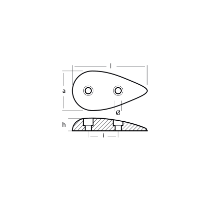 Zinc USA plate series - tear drop 85X46X14 H.C.34