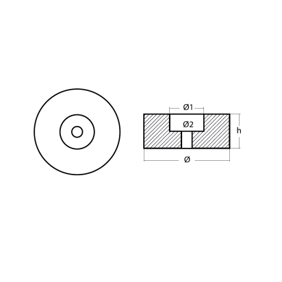 Zinc Disc anode for Stern 100*40mm