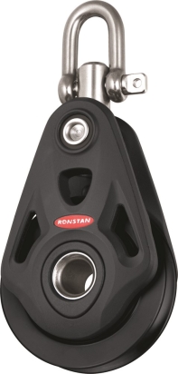 RF74100AW Ronstan Core 75mm, 1-schijfsblok, swivel, staaldraad