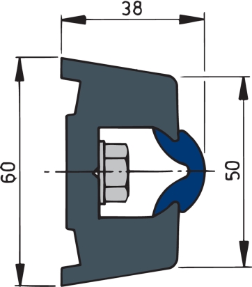 Mtr. stootlijst TRAP60 wit (min. lengte 20 meter)