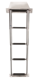 Ladder telescopic 4 trede, SS316, casette inbouw, syntetis