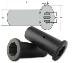 Rubberlager met flens-ø22xø36x75mm
