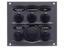 BEP swd paneel, 5 schakelaars+20mm plug