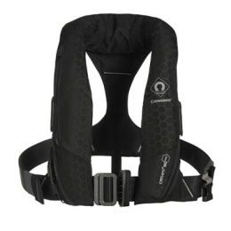 Reddingsvest Crewfit+ 180N Pro auto met harnas, licht & hood zwart