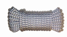 Landvast Deluxe met 40 cm oog 12 mm x 6 m wit/navy