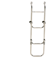 RVS Zwemtrap  4-Treden  met verstelbare Spiegelsteun  afm. uitgeklapt 260x1030mm  buis Ø20mm