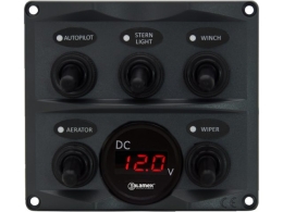 Schakelpaneel antraciet met voltmeter 12/24V