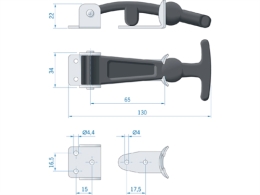 Roca Kapvastzetter rubber rvs 420152, per stuk
