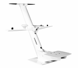Tapered radar and satcom mast with lights, cameras, GPS/ VHF antenna