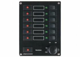 Schakelpaneel 6-voudig + stopcontact STV106/1