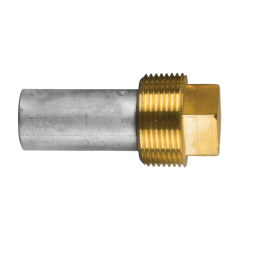 Zinc+Brass Caterpillar  pencil anode Ø 28 L.55 complete with brass plug th.1-1/4''GAS CONICO