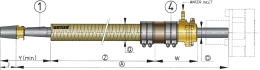 Polyester schroefas- koker l 1000mm, incl lager 30m