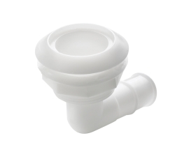 Haakse huiddoorvoer hoge flens v. slang 25mm (1")