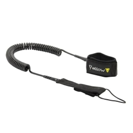 Yellow V Leash, 8' coiled voor SUP boards tot lengte 8'