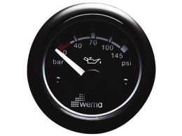OLIEDRUK METER ZWART 25PSI